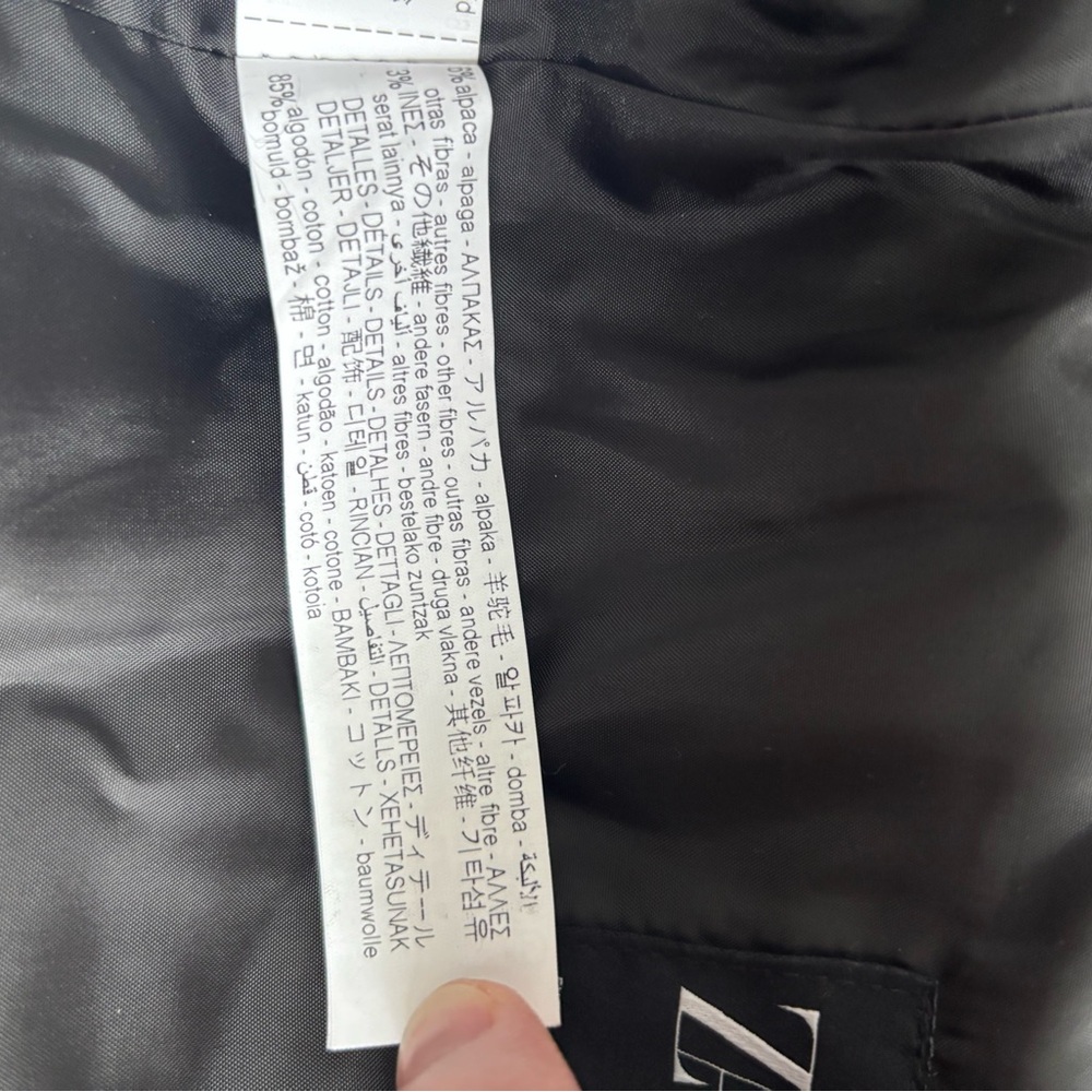 Zara Black & White Houndstooth Bomber Jacket - Picture 6 of 7